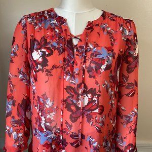Lucky Brand Chiffon Floral Blouse size S